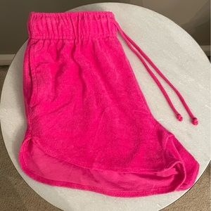 Women’s Hot Pink Terry Cloth Shorts